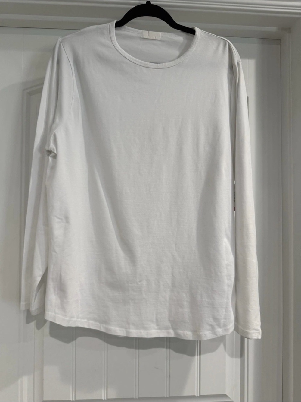 nuuds White Long Sleeve Crew Neck T-Shirt XL Cotton Blend Minimalist Basic